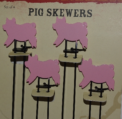 +MBA #2727-0225    "Set Of 8  Pink Pig Pig Skewers"