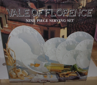 +MBA #2727-0214    "1990's Vale Of Florence 9 Piece Serving Set"