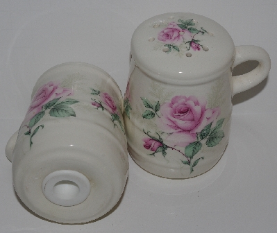 MBA #2727-663   "Clairemont Pink Rose Ceramic Salt & Pepper Shakers"