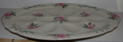 +MBA #2727-727   "Clairemont Pink Rose Deviled Egg Platter"