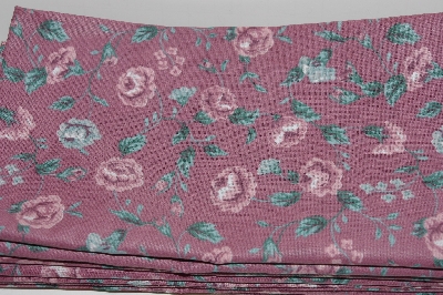 +MBA #2828-559  "1980's Set Of 8 Cameo Rose Cloth Table Napkins"