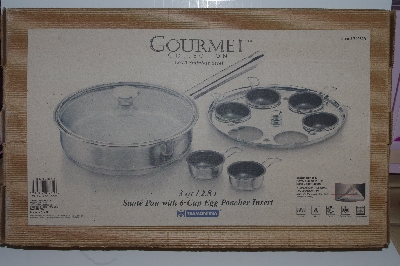 +MBA #2828-570   "2003 Gourmet Collection Saute Pan With 6-Cup Egg Poacher Insert"