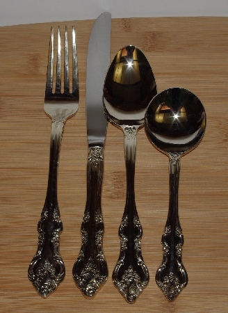 +MBA #2828-379   "Wallace R.S.V.P 117 Piece Gold Plated New Orleans Flatware"