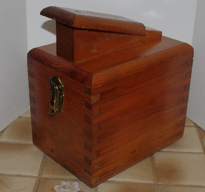 +MBA #2828-250   "1980's 5 Cent Wooden Shoe Shine Box With Brushes"