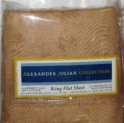 "SOLD" MBA #2828-0193    "Alexander Julian Gold Water Colors Collection King Size  Sheet & Pillow Case  Sheet Set"