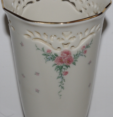 +MBA #2828-152   "Lenox Ivory Pink Rose Vase"