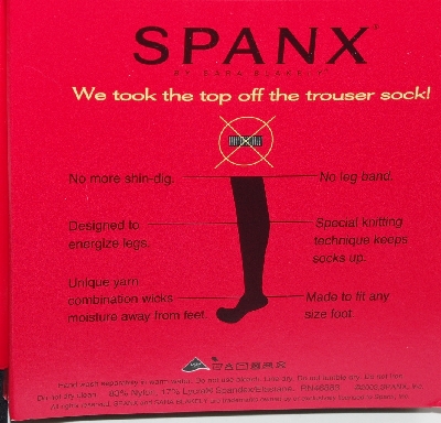 +MBA #2828-0055  "2003 Spanx Black Set Of 4 Pairs Topless Trouser Socks"