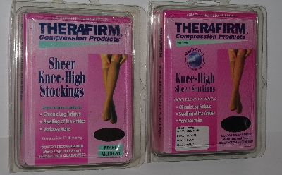 +MBA #2828-0021   "Set Of 2 Pairs Therafirm Sheer Knee High Compression Stockings"