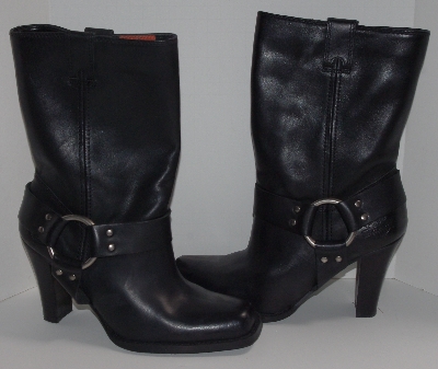 +MBA #2929-0050   " 2005 Harley Davidson Womens Nina Black Dress Harness Leather Boots"