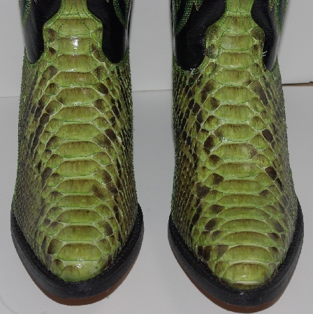 +MBA #2929-0067  " 2005 Laredo Womens Lime Green Python Snake Skin Cowboy Boots"