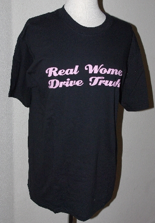 +MBA #2929-391   "Black Gildan Activewear "Real Women Drive Trucks" T Shirt"