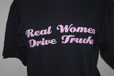 +MBA #2929-391   "Black Gildan Activewear "Real Women Drive Trucks" T Shirt"
