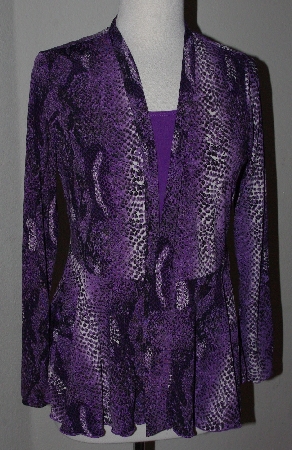 +MBA #2929-306   "Citiknits Purple Reptile Print Cardigan & Tank Set"