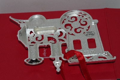 +MBA #3030-485    "Lenox Set Of 2 Crystal Accent Silver Plated Train Ornaments"