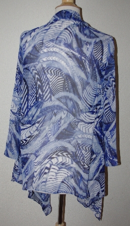 +MBA #3030-0333    "2014 Kate & Mallory Printed Chiffon Roll Tab Sleeved Cardigan"