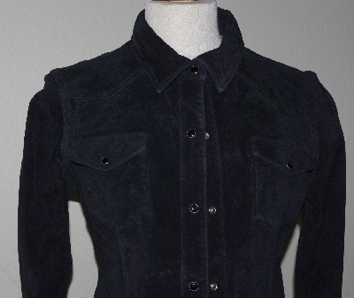 +MBA #2929-266  "1990's Scully Ladies Black Washable Suede Shirt"