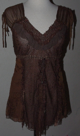+MBA #2929- 0024  "Pretty Angel Brown Lace Top"