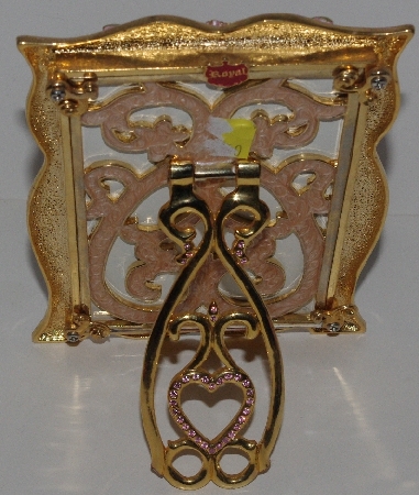 +MBA #3030-135    "Royal Goldtone Metal Jeweled Picture Frame"