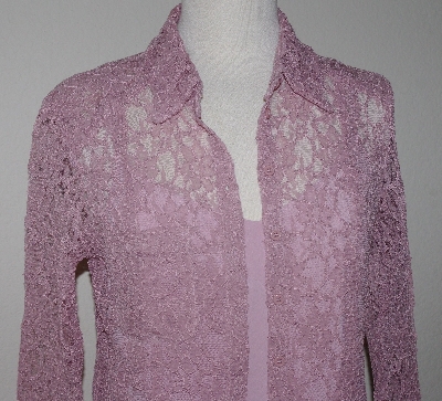 +MBA #3030-0047  "Motto Pink Button Front Lace Shirt With Camisole"