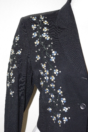+MBA #3030-0079  "Manuel Collection Black  Gaberdine Embellished Short Jacket"