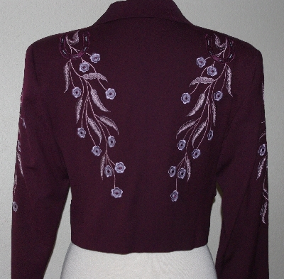 +MBA #3030-0068  "Manuel Collection Purple Gaberdine Embellished Short Jacket"