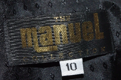+MBA #3030-0050  Manuel Collection Black Gaberdine Floral Embroidered Short Jacket"