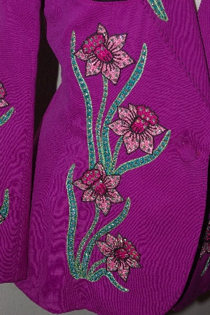 +MBA #3030-0061  "Rickrageous One Of A Kind  Magenta Daffodil Embroidered Blazer"