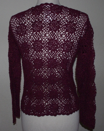+MBA #3030-378   "Newport News Purple Crochet Jacket"