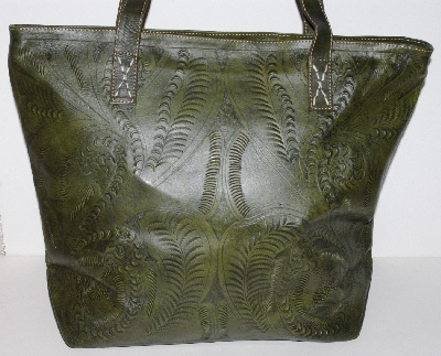 +MBA #3030-0103  "Labrado Leather Hand Tooled Distressed Double Handle Large Tote Bag"