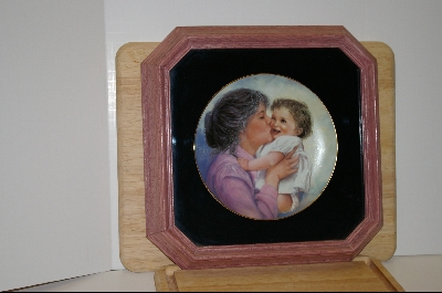 +MBA #8-184   "1988 "Kiss A Little Giggle" By Artist Sue Etem Comes With A Pink Glass Faced Oak Frame