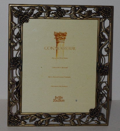 +MBA #3131-559   "Set Of (2)  Connoisseur Cast Brass Rose Vine 8x10 Picture Frame"