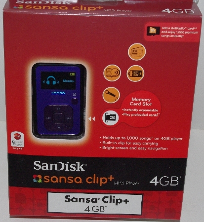 +MBA #3131-0029  "SanDisk Purple Sansa Clip + Mp3 Player With Billboard Top Country Disk"
