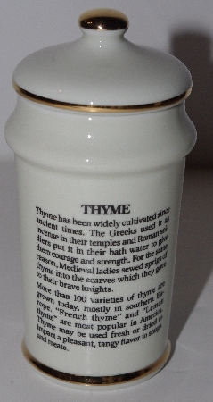 +MBA #3131-302  "1987 M.J. Hummel "Thyme" Porcelain Spice Jar"