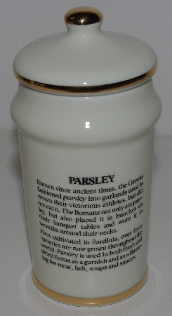 +MBA #3131-344  "1987 M.J. Hummel "Parsley"  Porcelain Spice Jar"