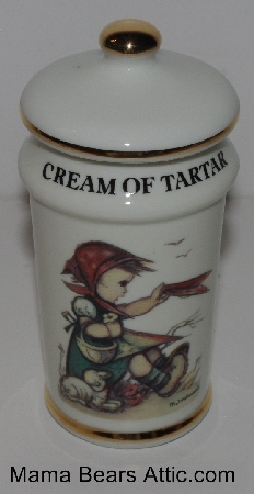 +MBA #3131-384  "1987 M.J. Hummel "Cream Of Tarter" Porcelain Spice Jar"