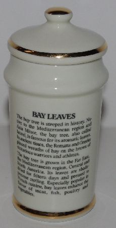 +MBA #3131-398  "1987 M.J. Hummel "Bay Leaves" Porcelain Spice Jar"