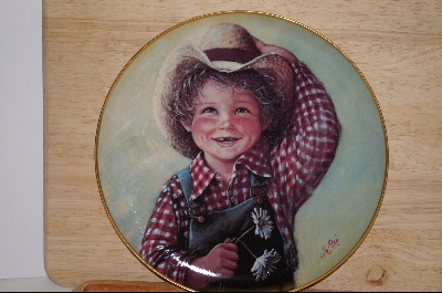 +MBA #5-038   "1983 "Jake" By Artist Sue Etem Also Comes With 13" Round Solid Oak Plate Frame