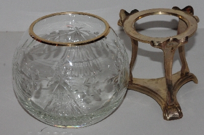 +MBA #3131-0187  "Brass & Glass Candle Holder/Vase"