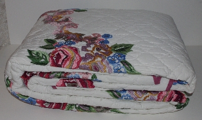 +MBA #3131-0064  "The Legacy Homne Collection Hand Crafted Nottingham Free Motion Embroidered King Size Quilt"