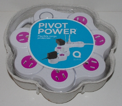 "MBA #3131-0067  "Quirky Pivot Power Flexible Surge Protector Pink & White"