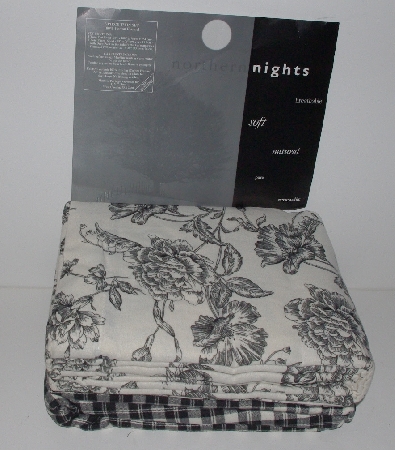 +MBA #3232-493   "Northern Nights Black Floral Flannel Twin Sheet Set"