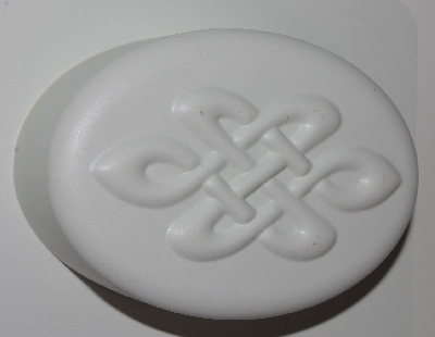 +MBA #3333-487   "Set Of 2 White Plastic 4 Part Celtic Knot Oval Soap Molds"