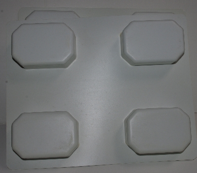+MBA #3333-516  "Set Of 3 Rectangle Shaped 4 Part White Plastic Soap Molds"
