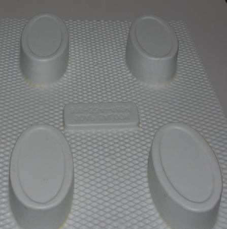 +MBA #3333-606  "Set Of 2 White Plastic 4 Part Oval Soap Molds"