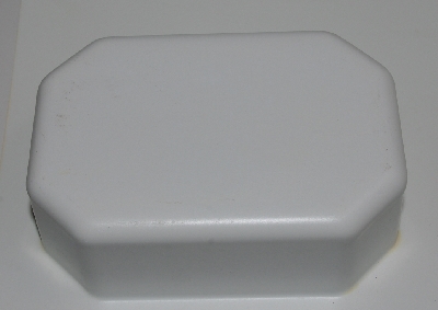 +MBA #3333-516   "Set Of 2 Fancy Rectangle 4 Part White Plastic Soap Molds"