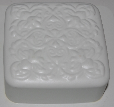 +MBA #3333-575  "Set Of 2 Fancy Square 4 Part White Plastic Soap Molds