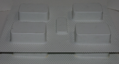 +MBA 3333-595   "Soap Saloon Set Of 2 Retangle 4 Part White Plastic Soap Molds"