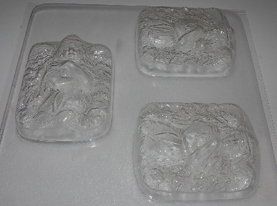+MBA #3333-641   "Set Of 2 Angel With Arms Crossed 3D Heavy Duty Clear Plastic Soap Molds" 