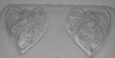 +MBA #3333-666  "Set Of 3 Angel Heart 3D Heavy Duty Clear Plastic Soap Molds"