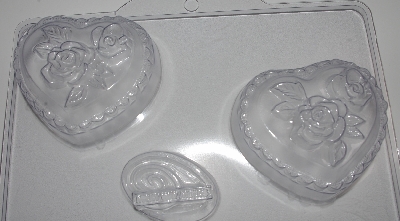 +MBA #3333-290  "Set Of 4 Milky Way  Heart & Roses Soap Molds"
